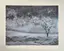 Etching restoration - winter landscape print professionally cleaned and preserved